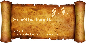 Gyimóthy Henrik névjegykártya